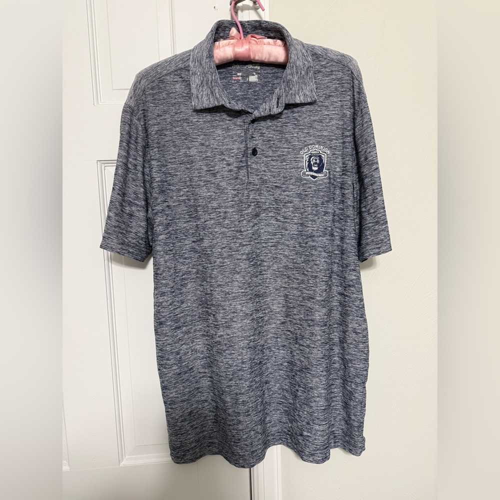 Under Armour ODU Men's Heathered Navy Blue Polo with Chest Crest